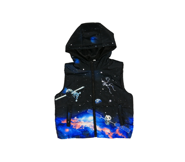 Tmavá vesta s vesmírným motivem 