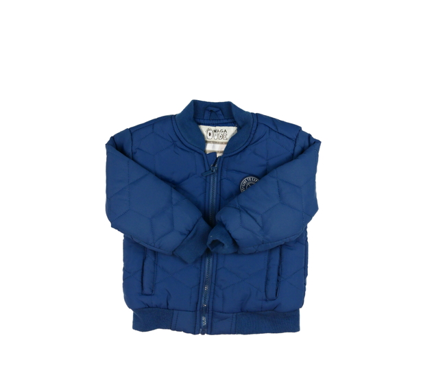 Modrá prošívaná zimní bunda 