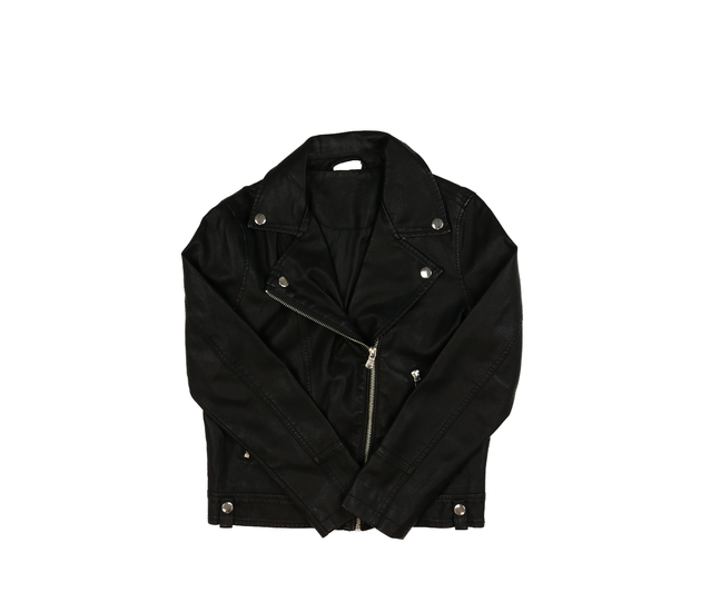 Černá koženková bunda 