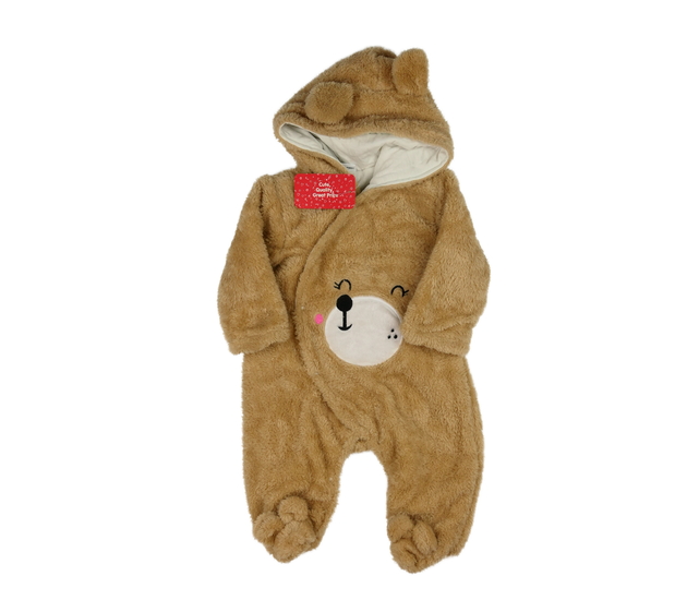 Nový hnědý chlupatý overal s čumáčkem