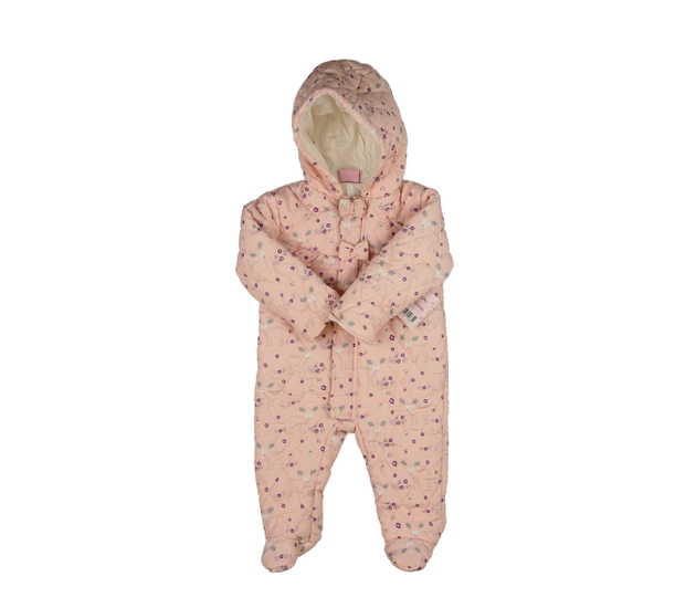 Nová růžová zimní kombinéza se zvířátkem a květina