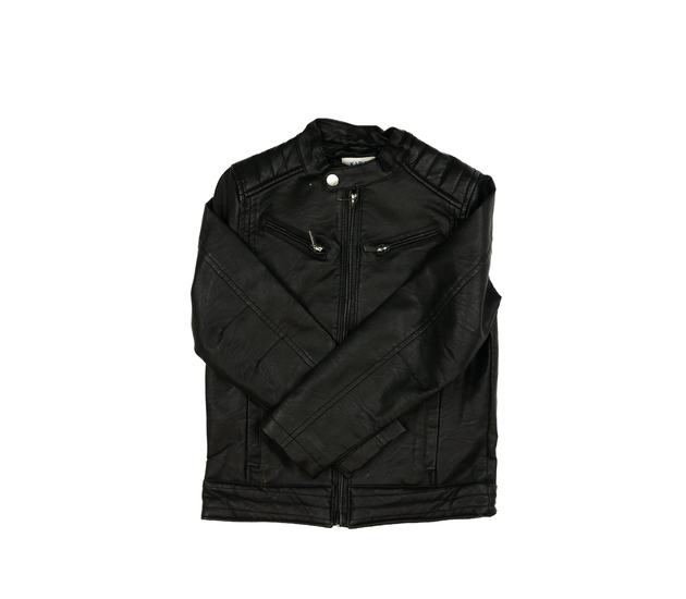 Černá koženková bunda 