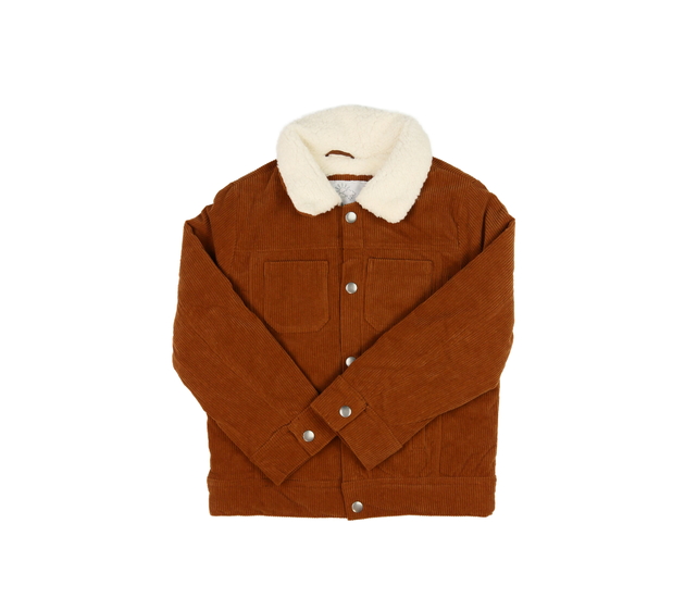 Hnědá manšestrová zimní bunda Tu 