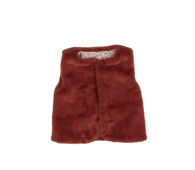 Starorůžová chlupatá vesta