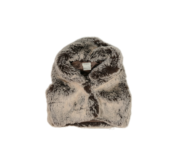 Hnědá melírovaná chlupatá vesta 