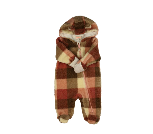 Růžová beránkový chlupatý overal Mantaray 