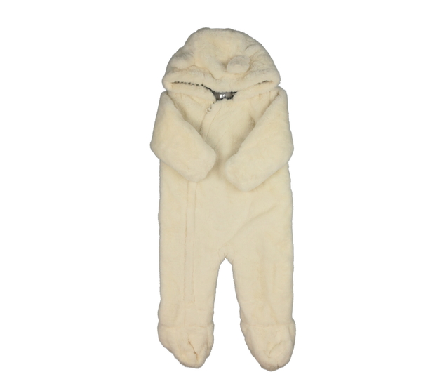 Krémový chlupatý zimní overal 