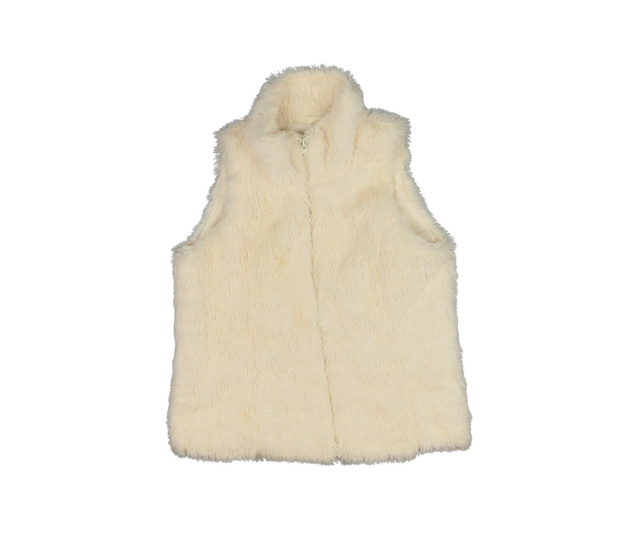 Krémová chlupatá vesta
