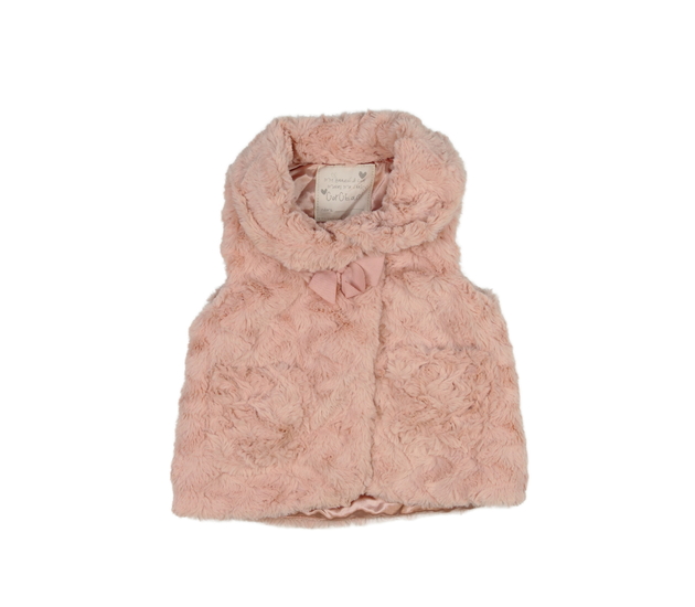 Světle růžová chlupatá vesta 