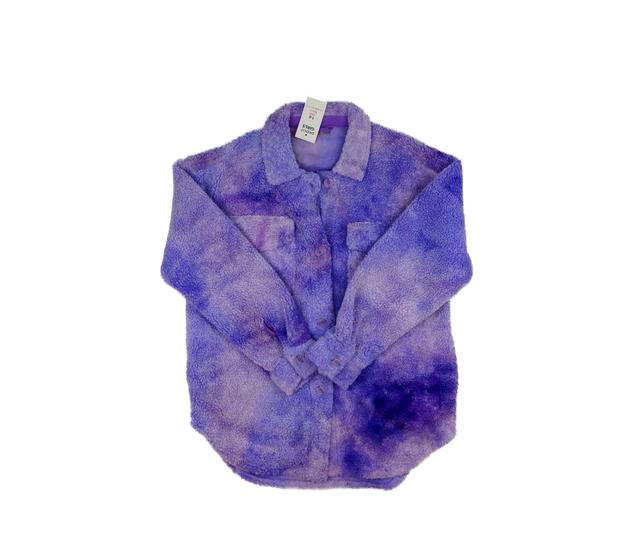 Nový fialový melírovaný košilový kabátek