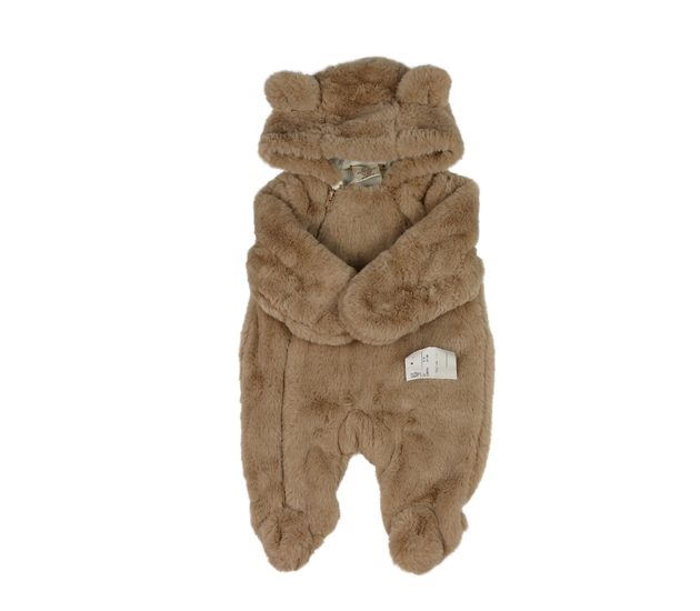 Nový hnědý chlupatý zimní overal 