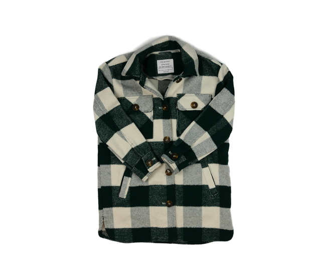 Zeleno-bílý košilový kabátek Primark 