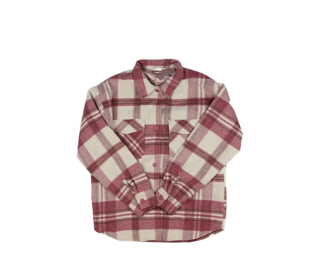 Růžovo-bílý košilový kabátek na patenty George