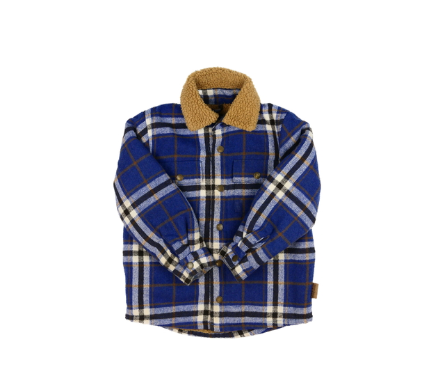 Modrá kostkovaná zimní bundička Next