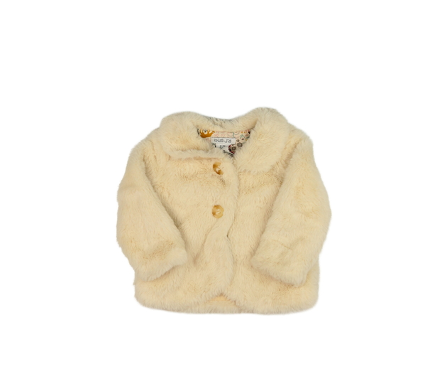 Krémový chlupatý kabátek 