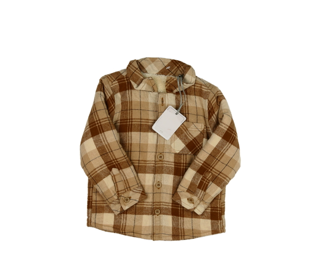 Nový hnědý kostkovaný kabátek Tu