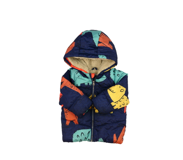 Tmavě modrá dinosauří zimní bunda F&F