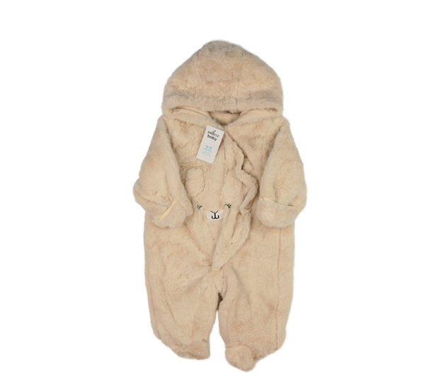 Nový světle růžový chlupatý zimní overal 