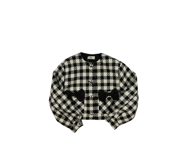 Bílo-černý společenský crop kabátek River Island 