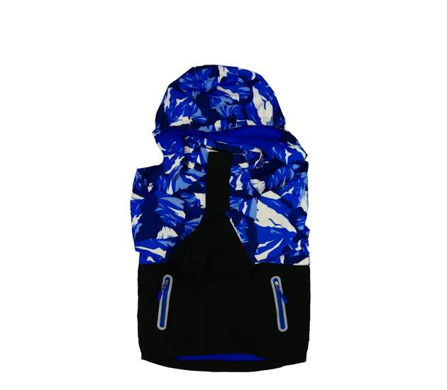 Modro-černá vzorovaná přechodová bunda 