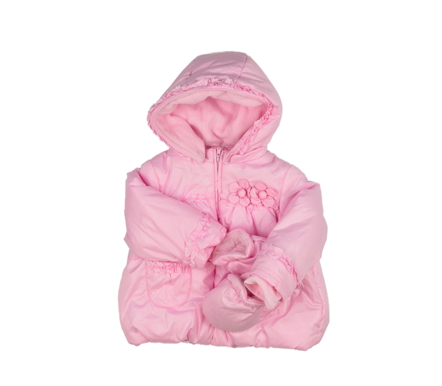 Růžová zdobná zimní bunda Mayoral