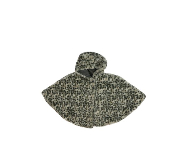 Šedé chlupaté pončo se zvířecím vzorem Next