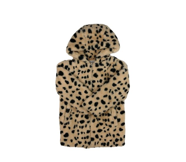 Hnědý vzorovaný chlupatý kabátek Primark 