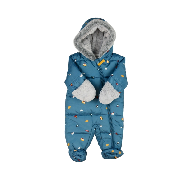 Zelená zimní kombinéza motiv farmy Nutmeg