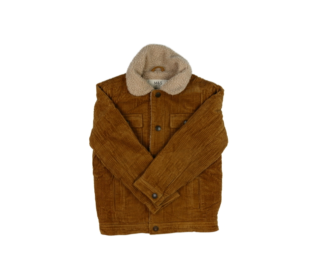 Hnědá manšestrová zimní bunda M&S