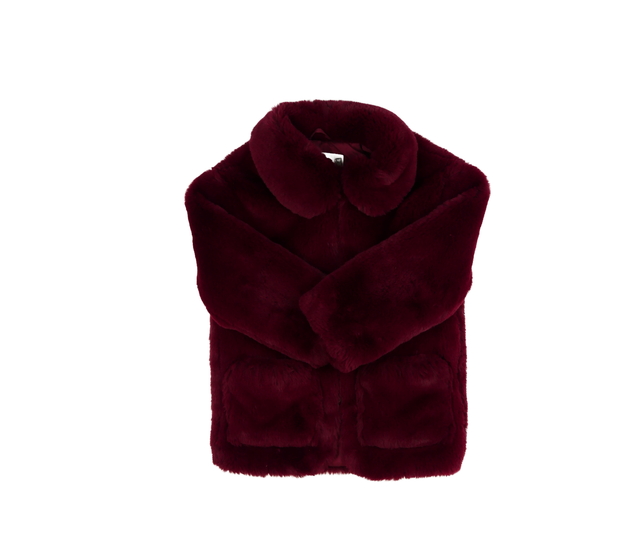 Bordo kožíškový kabátek F&F