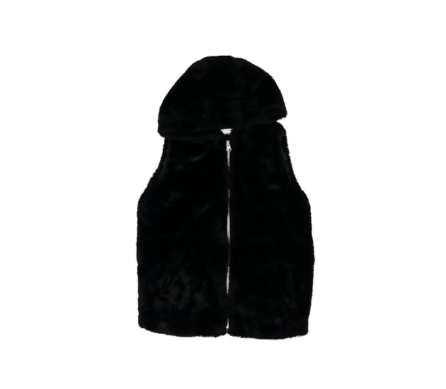 Černá kožíšková vesta Tu 