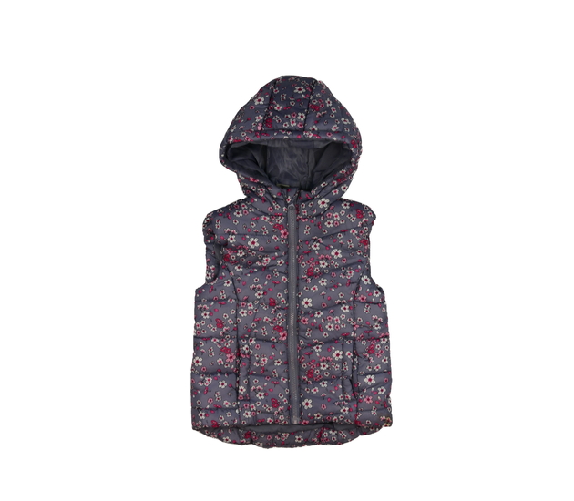 Fialová květinová prošívaná vesta