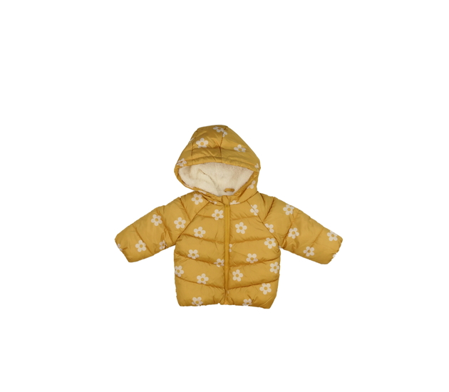 Žlutá květinová zimní bunda F&F
