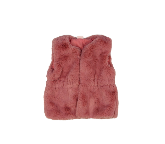 Růžová chlupatá vesta Next