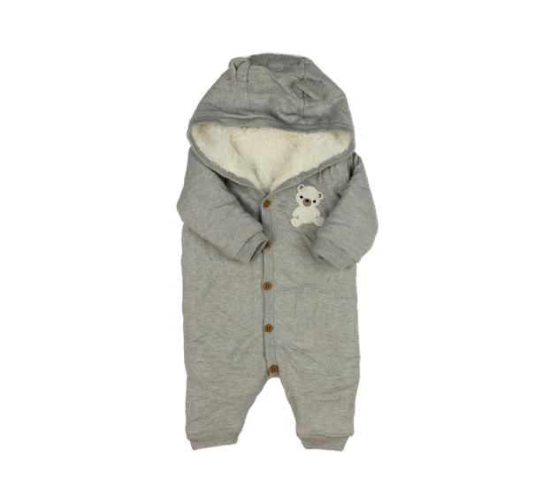 Šedý zimní overal s medvědem Nutmeg