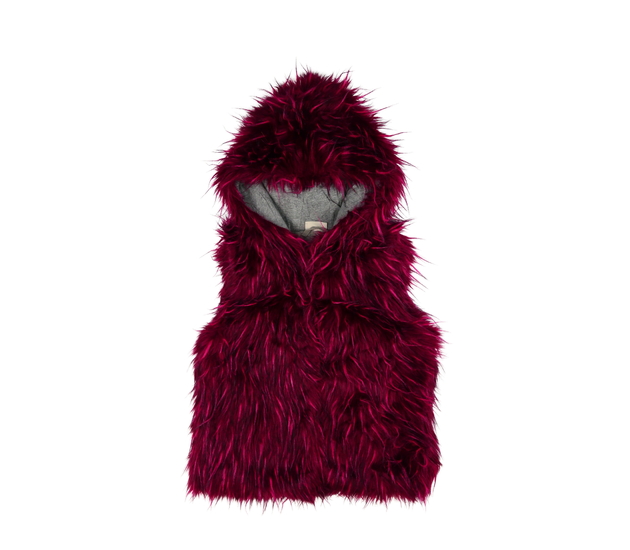 Červená chlupatá vesta Next