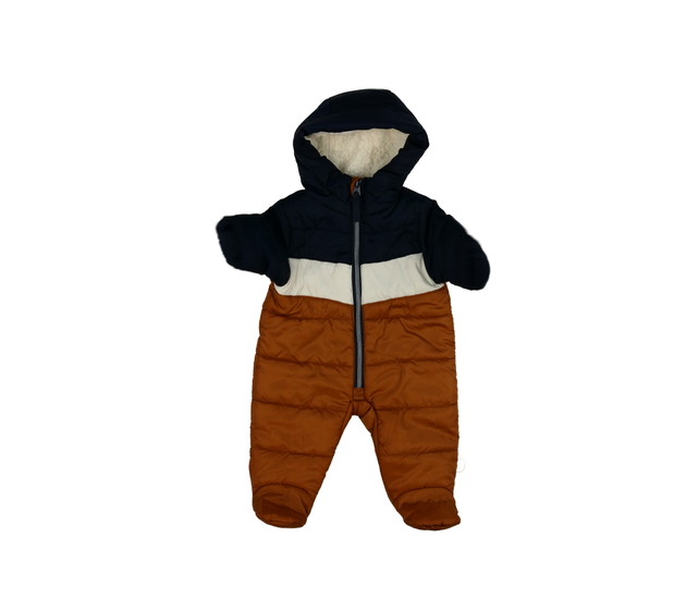 Hnědo-modrá zimní kombinéza 