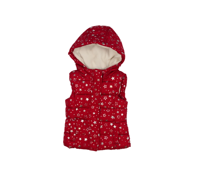 Červená zimní vesta s hvězdami Primark