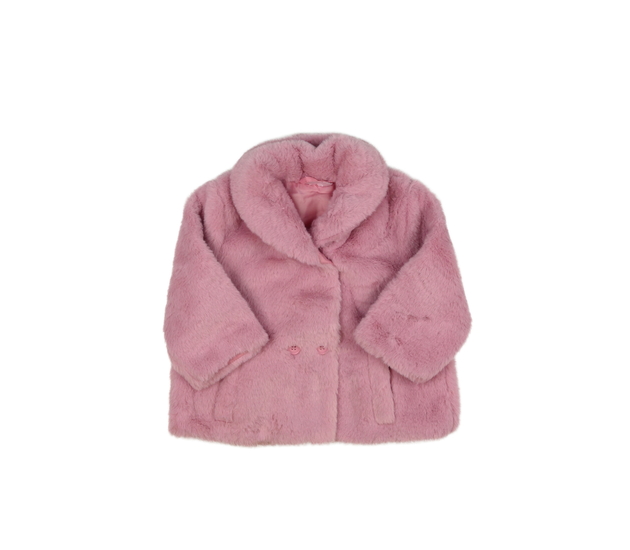 Růžový chlupatý kabátek