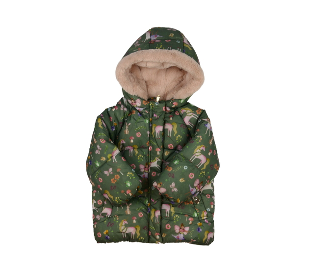 Krásná zelená zimní bunda s obrázky Next
