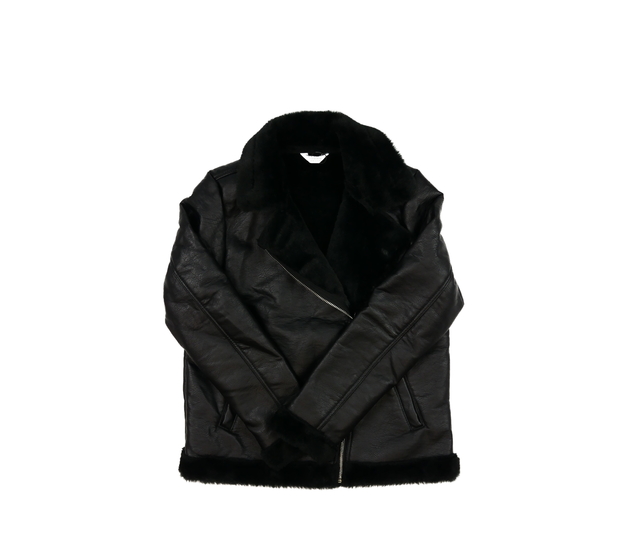 Černá koženková zimní bunda Primark 