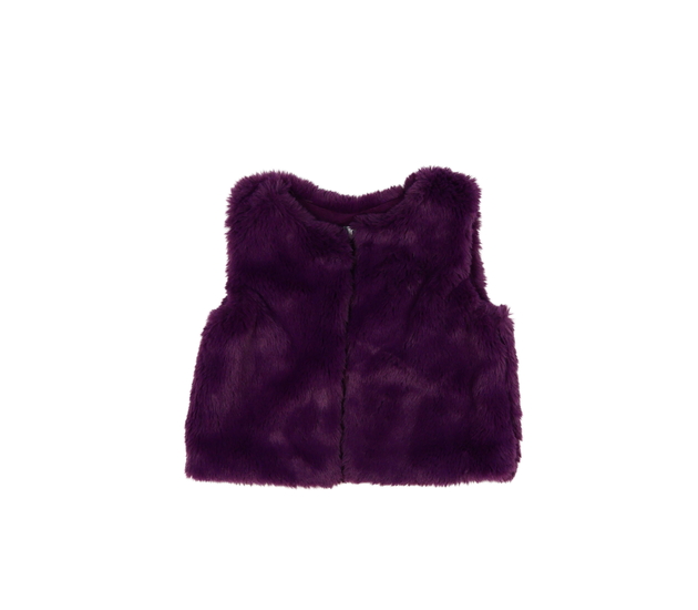 Fialová chlupatá vesta Next