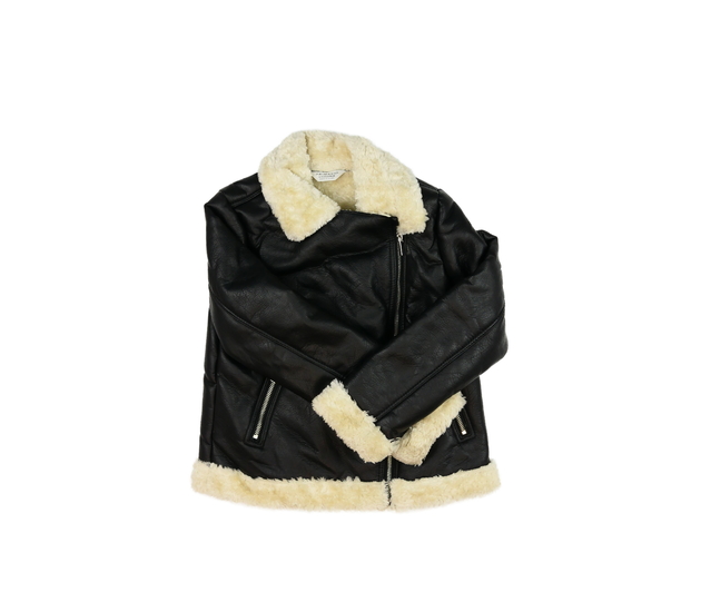 Černá koženková zimní bunda Primark 