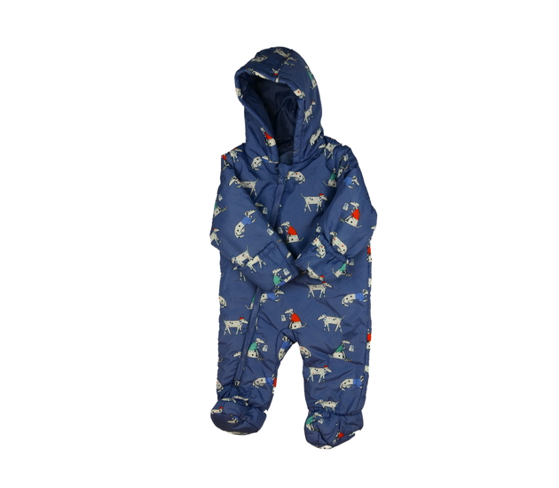 Modrá zimní kombinéza s pejsky John Lewis 