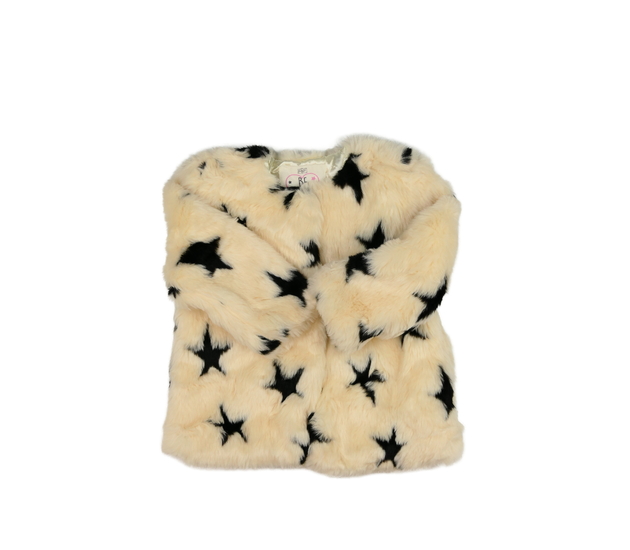 Žlutý chlupatý kabátek s hvězdami F&F