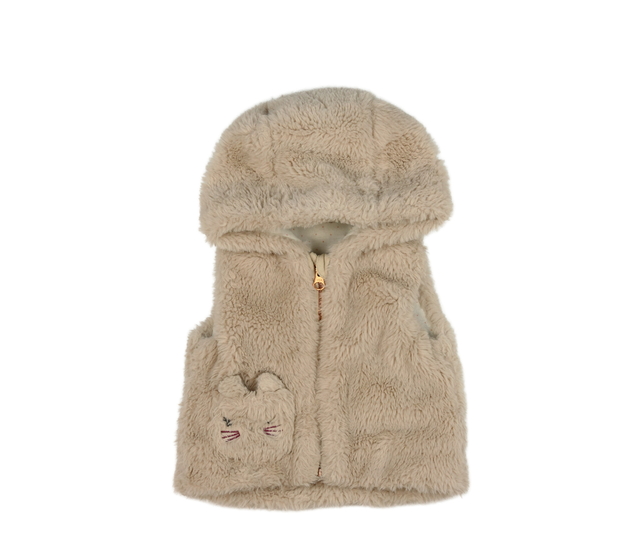 Světle hnědá chlupatá vesta Nutmeg