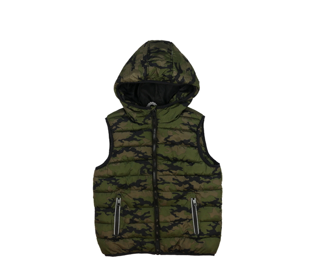 Zelená maskáčová prošívaná vesta 