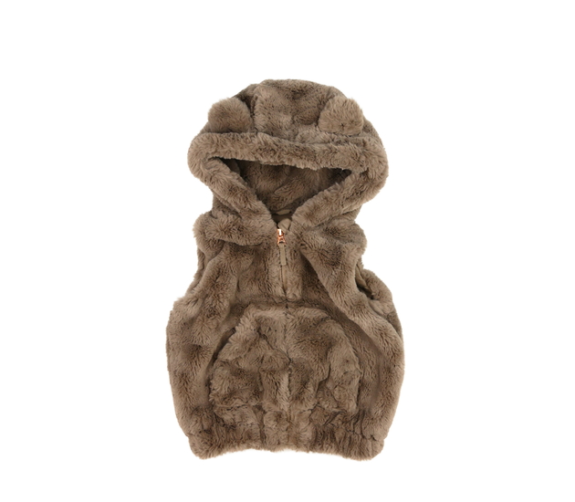 Hnědá chlupatá vesta Nutmeg