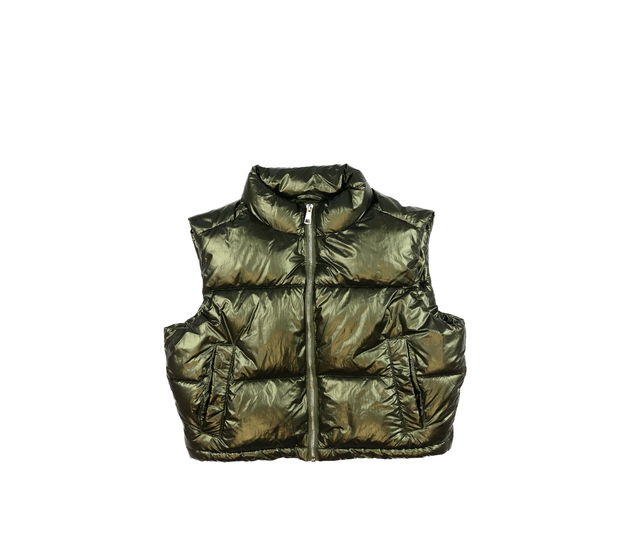 Zelená zimní crop vesta New Look 