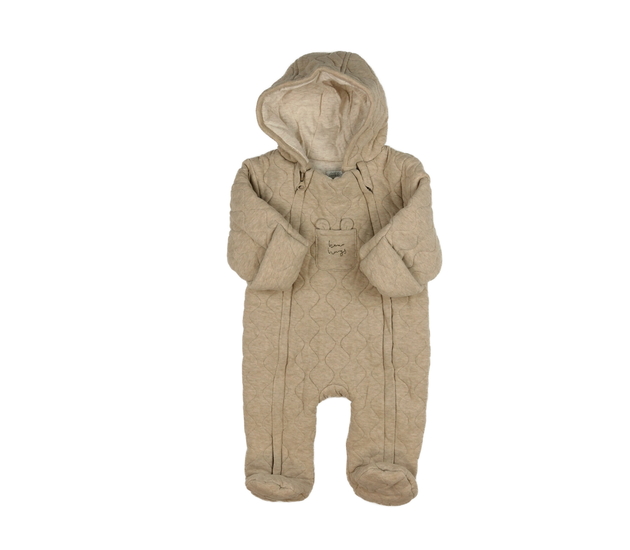 Hnědý prošívaný zimní overal 